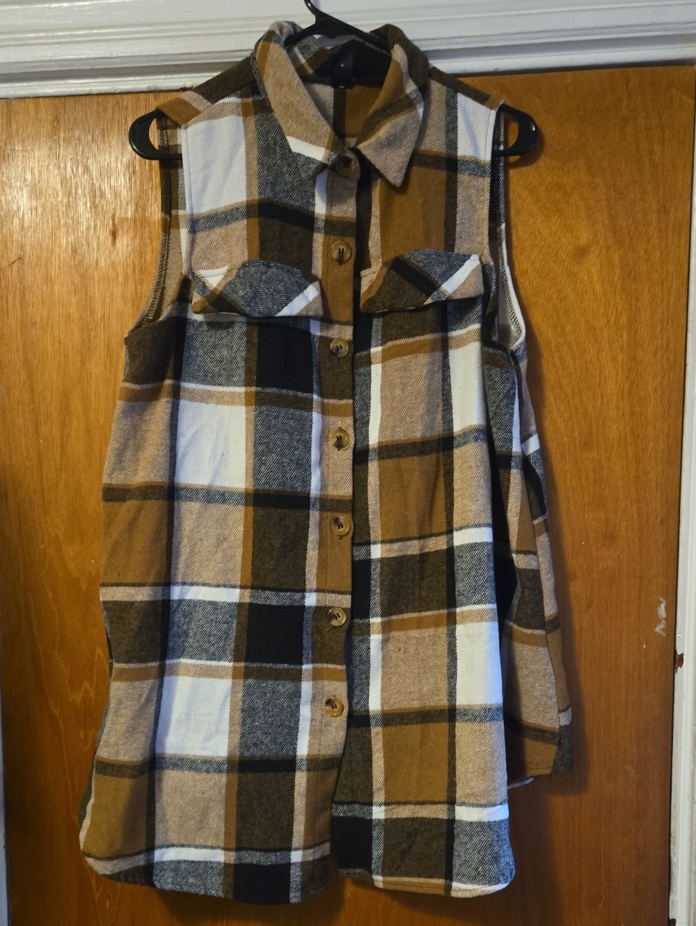 Sleeveless Plaid Vest